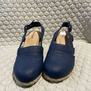 Easy Street Navy Espadrille Slingbacks